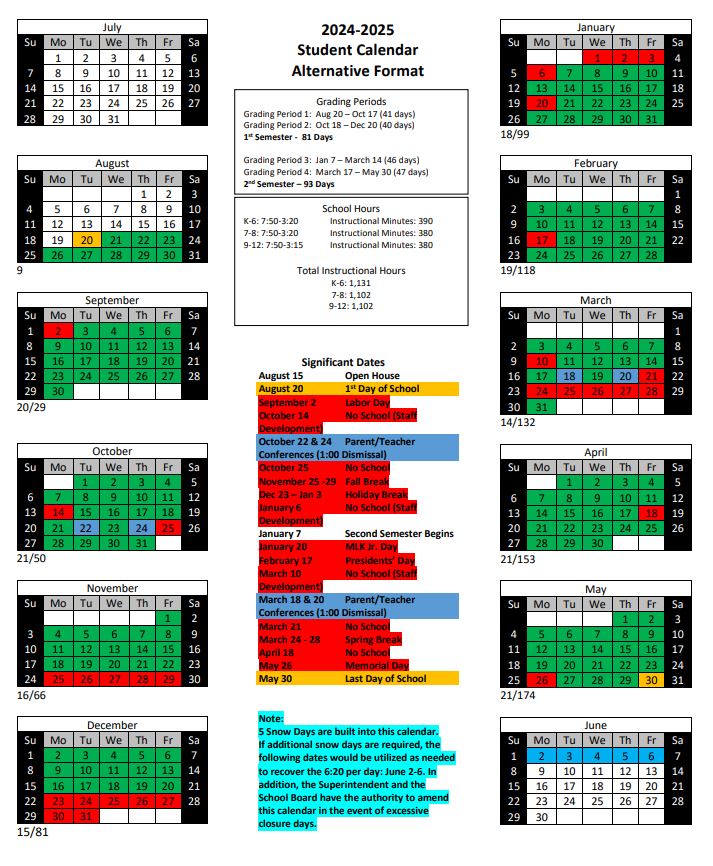 K-12 Calendar